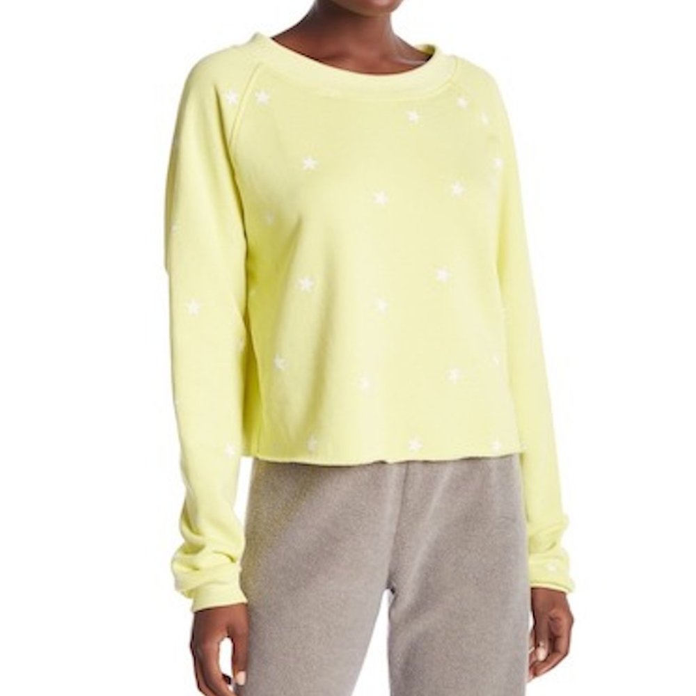 Wildfox Football Star Crop Pullover